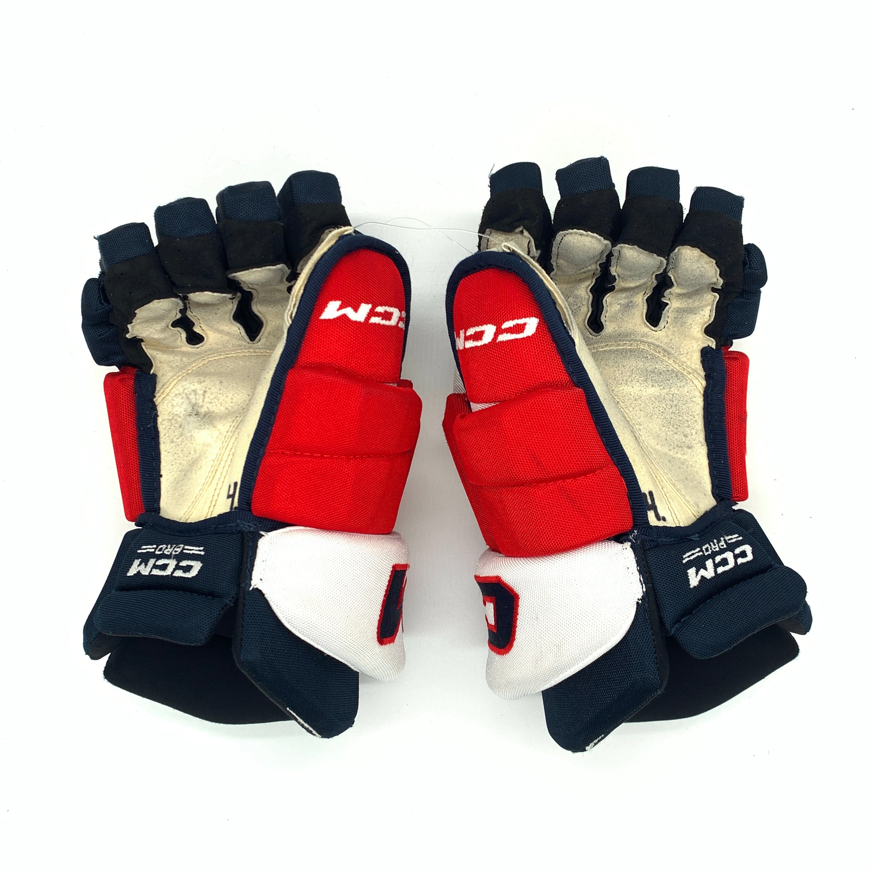 CCM HGTK - Gants d'occasion NHL Pro Stock - Capitals de Washington - Lars Eller (bleu marine/rouge/blanc)